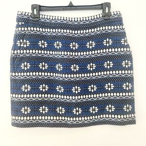 J.Crew Beautiful Blue & White Mini Skirt